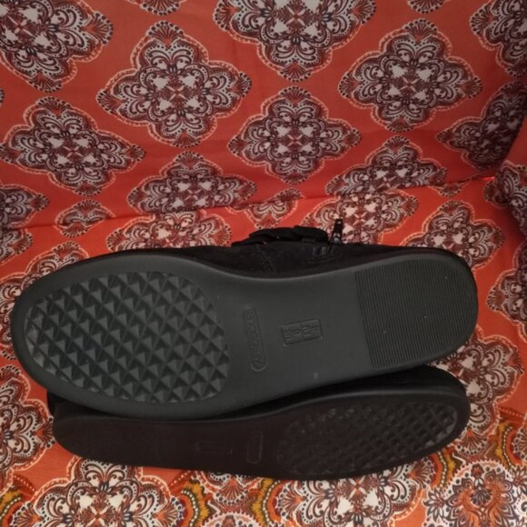 AEROSOLES Linbo Moccasin Style Fringe Black Suede Ankle Boots Size 6 - Picture 9 of 14